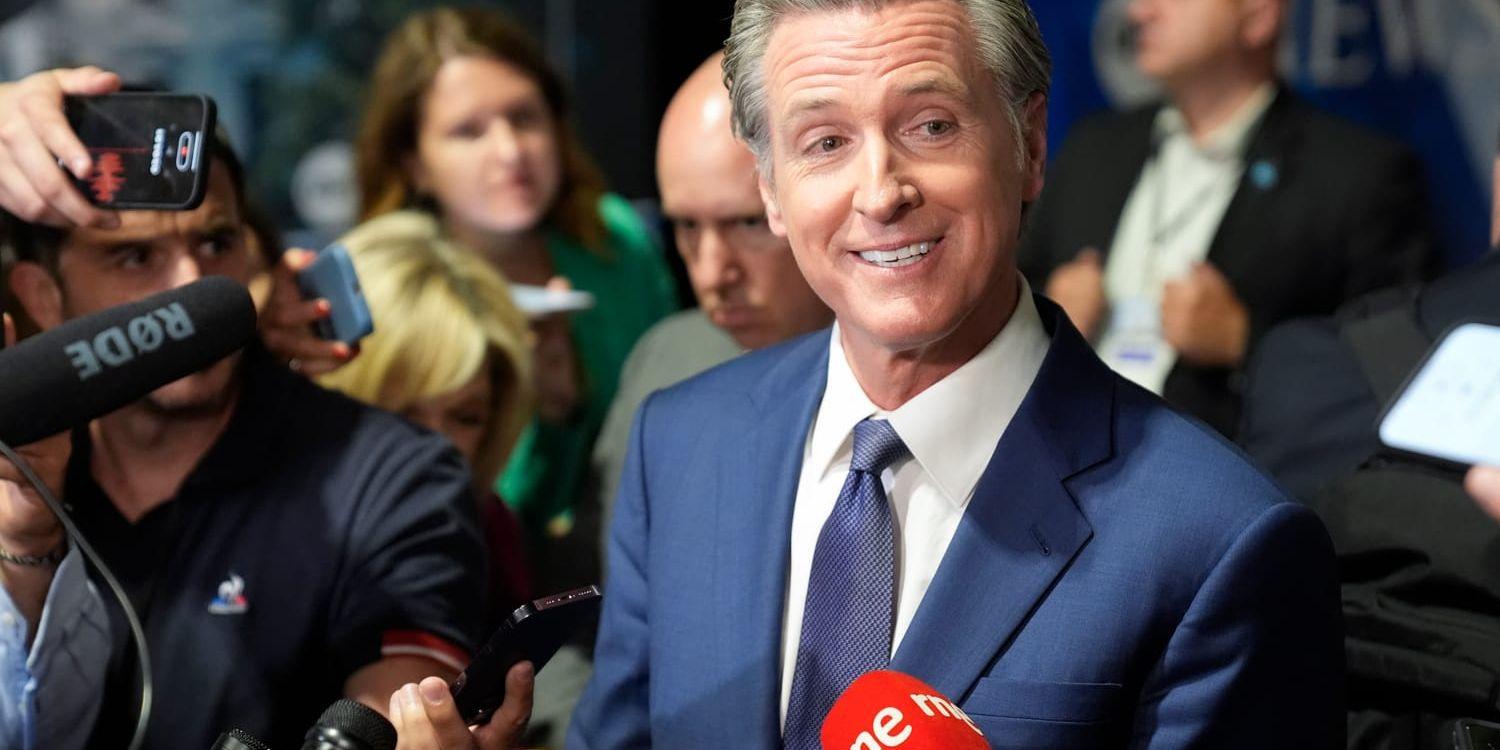 Kaliforniens guvernör, demokraten Gavin Newsom, har skrivit under en lag som gör det förbjudet att sprid fejkat innehåll som kan kopplas till val. Arkivbild.