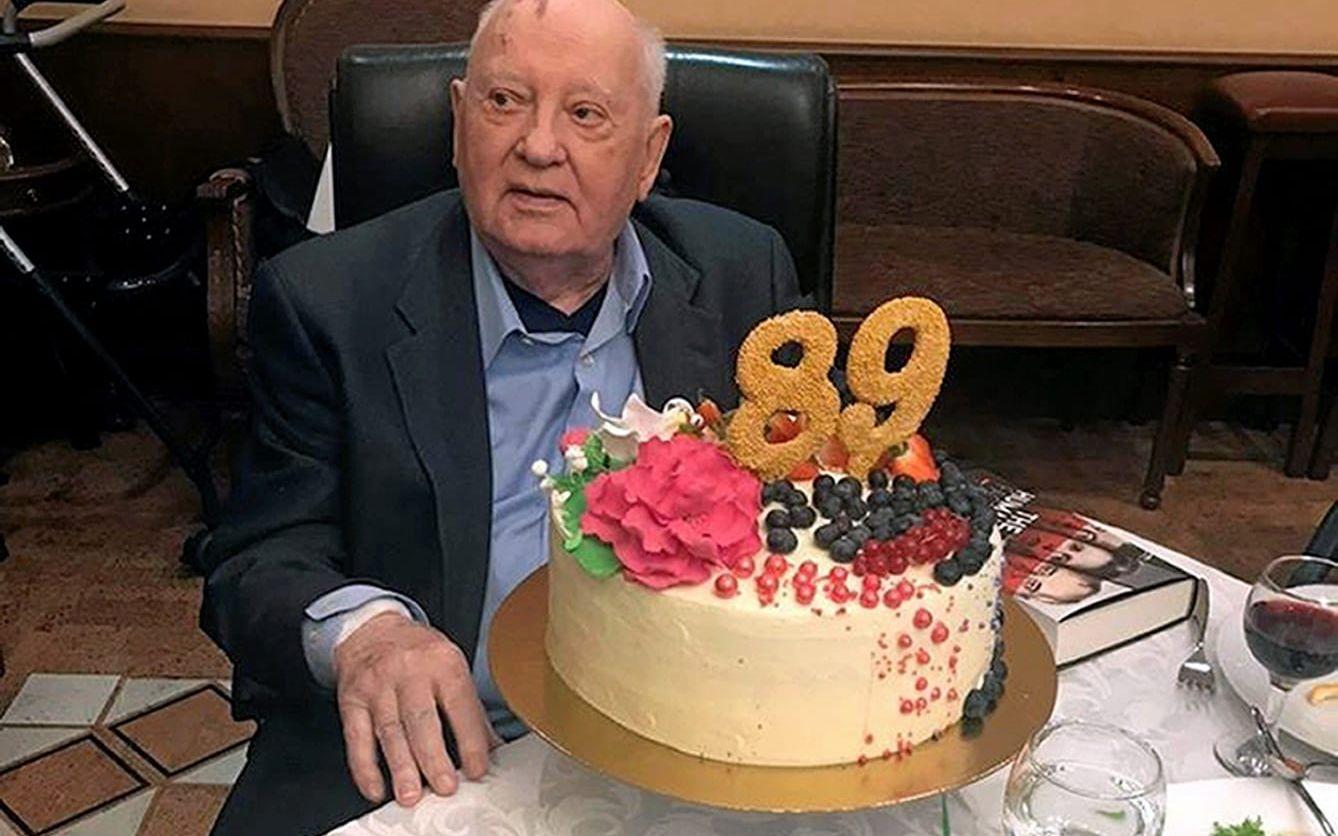 In this photo taken on Tuesday, March 3, 2020, former Soviet leader Mikhail Gorbachev celebrates his 89th birthday in Moscow, Russia. (Alexei Venediktov/Ekho Moskvy via AP)  XAZ101
