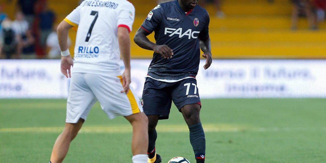 Godfred Donsah, med bollen, avgjorde för Bologna. Arkivbild.