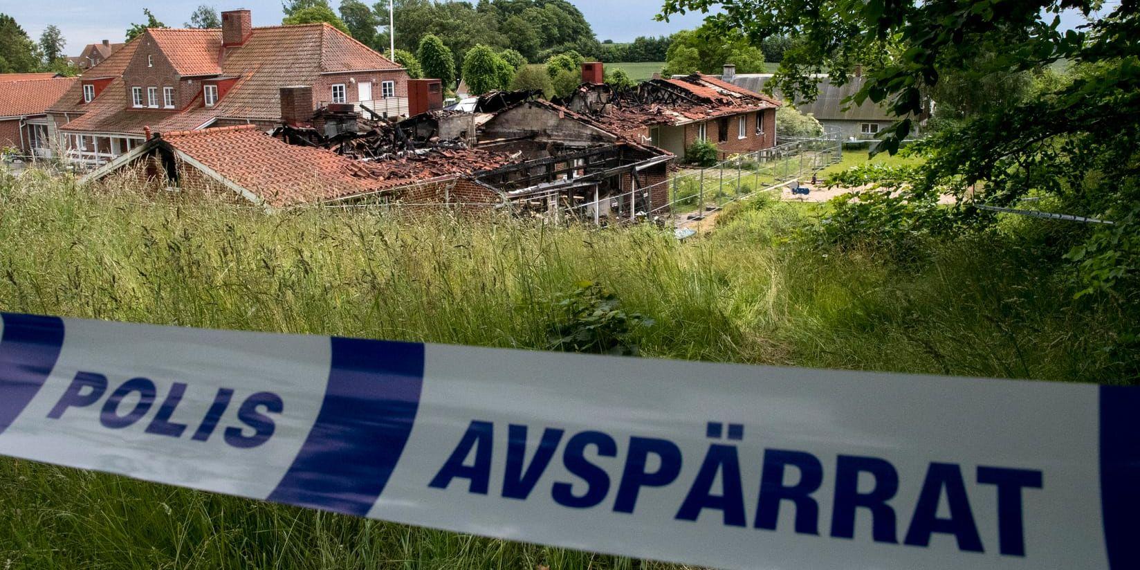 Det före detta vandrarhemmet i Snårestad utanför Ystad skadades i en brand i midsommarveckan. Arkivbild.